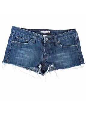Refuge Cut-Off Y2K Shorts Womens Size 5 Medium Blue Wash Low Rise Frayed Hem